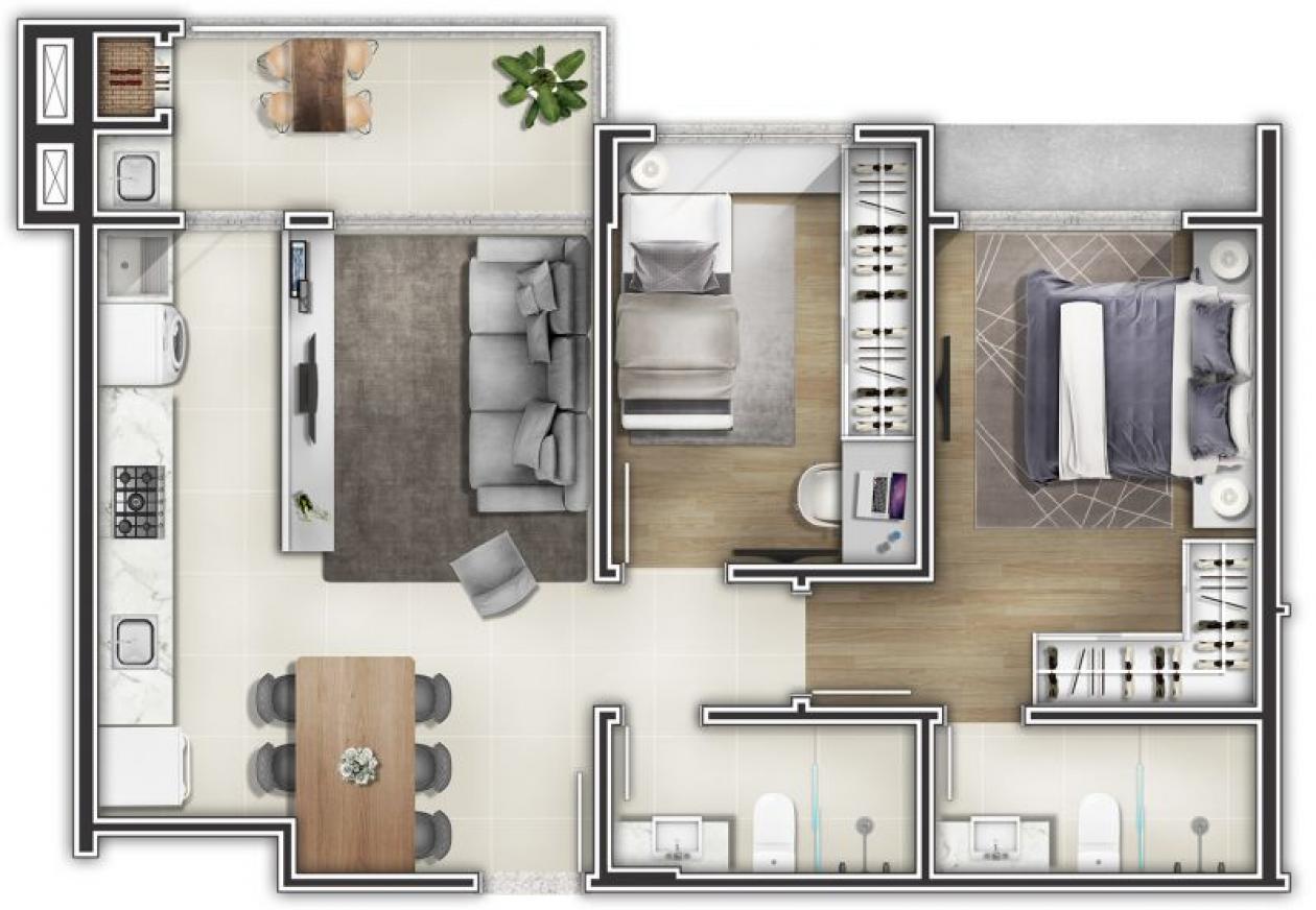 Apartamentos tipo 3 e 4